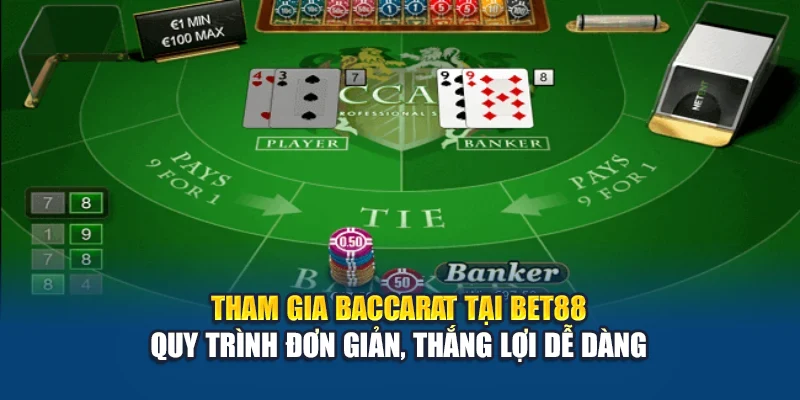 Tham gia Baccarat tại Bet88 – Quy trình đơn giản, thắng lợi dễ dàng